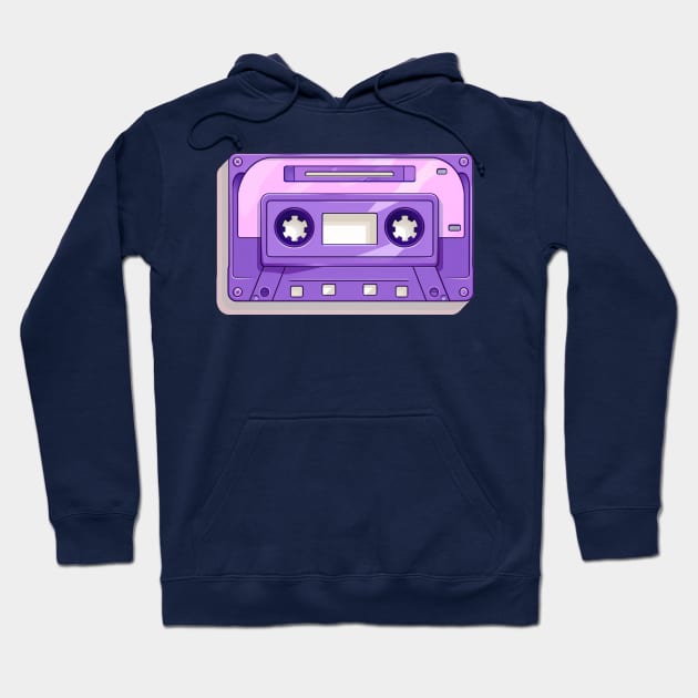 Purple cute tape cassette Hoodie by MilkyBerry